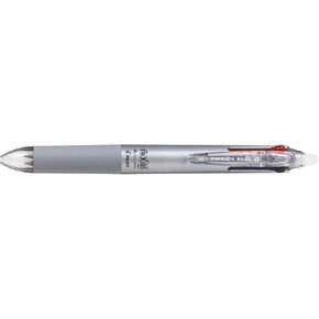 Pilot Ballpoint Pen, Frixion Ball 4, 0.38mm Ultra Fine, 4 Colors (Black, Red, Blue and Green), Gradation Silver Body (PLKFB80UF-GRS)