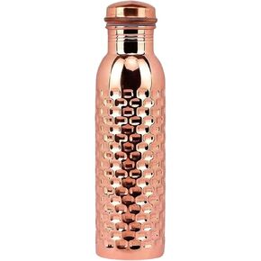 Water Bottle - 32 oz - BPA Free Non-Insulated Jointless Leakproof Durable Pure Copper Metal Bottles for Sports and Travel