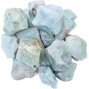 ZAICUS 1 lb Aquamarine Rough Stone - Raw Stones and Crystals Bulk for Tumbling, Jewelry Making, Cabbing, Lapidary, Fountain Rocks, Decoration, Polishing, Wire Wrapping, Gem Mining, Reiki Crystal