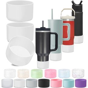 3Pcs Silicone Stanley Boot For Stanley Tumbler 30-40 Oz & IceFlow 20-30oz,Stanley Cup Boot For Hydro Flask Water Bottle 12-24oz,Stanley Boots Bottom Protector 2.8-3.0in Bottom,Stanley Cup Accessories