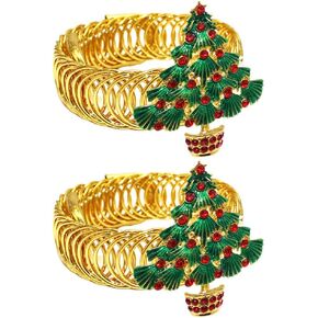 HOMSFOU 2pcs Christmas Curtain Tieback Buckle Xmas Tree with Rhinestone Metal Curtain Holdback for Christmas Drapes Curtain Ties Backs Decor
