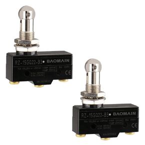 Baomain Z-15GQ22-B3 مفتاح أساسي للأغراض العامة، مكبس دوار مثبت على اللوحة، طرف لولبي، فجوة اتصال 0.5 مم، تيار مقدر 15 أمبير قطعتان