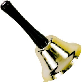 Santa's Golden Jingle Metal Hand Bell - 3" (Pack of 1) - Festive Christmas & Holiday Decor Accessory