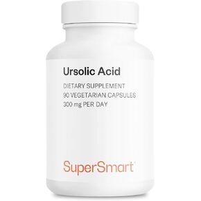 Supersmart - Ursolic Acid 300mg per Day (25% Purity) - Muscle Mass & Strength - Skin Health Support - UA Supplement - Rosemary Leaf Extract | Non-GMO & Gluten Free - 90 Vegetarian Capsules