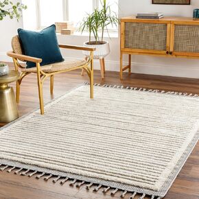 Surya Sousse Global Striped Runner Area Rug,2'10" x 10',Medium Gray