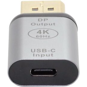 cablecc 10Gbps USB-C Type C Female Source to Displayport DP Sink HDTV Adapter 4K 60hz 1080p for Tablet & Phone & Laptop 100W Cable