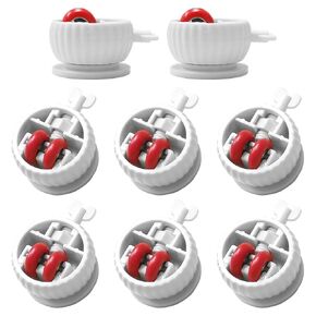 Self Adhesive Caster Wheels, 8 PCS 360°Rotation Mini Caster Wheels, Universal Wheel with Ball Bearings, Thickened Silent Furniture Casters, for Furniture Appliances, Support 120kg (White)