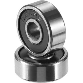 ACROPIX 624-2RS Bearings Double Rubber Sealed Deep Groove Ball Bearings 4x13x5mm Silver Tone - Pack of 2