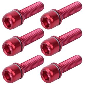 Stem Bolts, Alloy Stem Screw M5x18mm Bolts Handlebar Screw Hex Socket Screw Stem Parts for Cycling (Red)