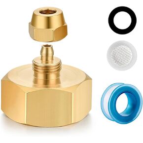 Garden Hose Drip irrigation Adapter,Brass 3/4"GHT Female Thread to 1/4 Water Hose drip irrigation fittings hose fittings (1 Set)