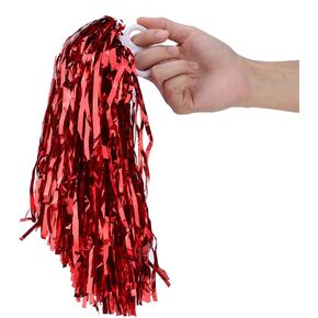 Cheerleading Poms, 6pcs Chear Poms Pompoms Cheer for Audience for Players Matches for Parties Dancers for Cheering Squads(red)