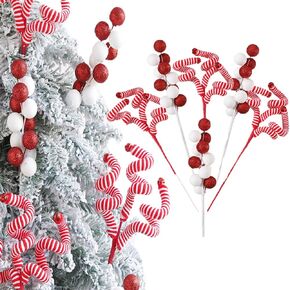 Candy Christmas Tree Hanging Ornament Kit, 12Pcs Red and White Pastel Candy Cane Lollipop Plastic Pendant for Xmas Candyland Winter Wonderland Party Christmas Tree Decorations