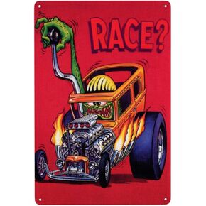 Rat Fink Vintage Tin Sign Metal Sign Decorative Plaque Iron Painting Wall Decor Garage Man Cave Bar Pub Club Wall Decoration