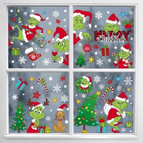 Christmas Window Clings for Glass Windows - 9 Sheets 124 Pcs Christmas Snowflake Window Decal Stickers Decorations for Home Office Shop Classroom Indoor for Xmas Holiday Party Décor