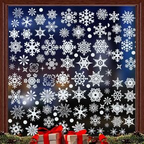 Christmas Window Clings, 95 PCS Reusable Gnome Christmas Window Decorations Decals Santa Claus Double Sided Christmas Window Stickers for Glass