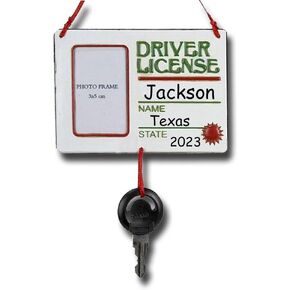 Kurt Adler D0501 Driver License Picture Frame With Key Ornament