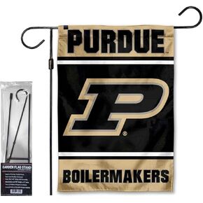 College Flags & Banners Co. Purdue Boilermakers Garden Banner Flag with Flag Pole Stand Set