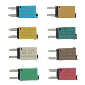 BOJACK ATM Manual Resettable Fuse Low Profile Mini Blade Fuses 5A 6A 7.5A 10A 15A 20A 25A 30A Amp Automotive Circuit Breaker Fuses DC 12V 28 Volts Boat Marine RV Car Truc