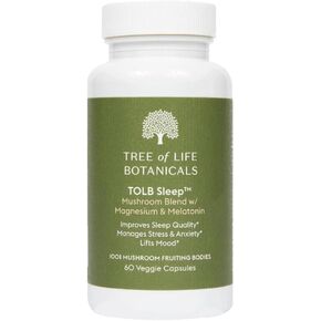 Tree of Life Botanicals - Sleep Mushroom Complex with Magnesium, Melatonin, Reishi, Lion’s Mane, Cordyceps - Calms, Deep Sleep, Restoration (60 Count - 30 Day Supply)