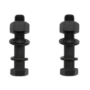 LBY 2 Sets 3/4-10×3-3/4'' Hex Head Screws Bolts(Partially Threaded), Nuts(Heavyd), Flat & Lock Washers Kit, Alloy Steel (Black)