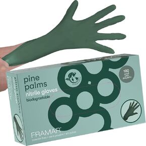 FRAMAR Green Gloves Disposable Latex Free – Heavy Duty Nitrile Gloves Medium, Disposable Gloves Medium Nitrile Gloves, Tattoo Gloves, Guantes Desechables, Disposable Cooking Gloves, Biodegradable 100