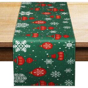 FINPAC Christmas Trees Merry Xmas Table Runner, 72 Inches Plaid Long Seasonal Winter Christmas Xmas Holiday Farmhouse Style Table Decoration Festival Decor Accessory, Christmas Tree