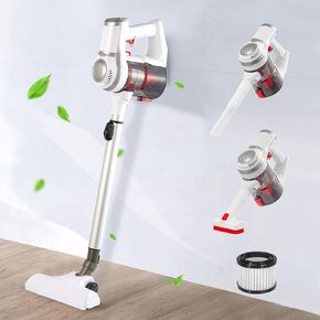 cjc Cordless Vacuum Cleaner, Stick Vacuum Cleaner with Brushed Motor, Lightweight Vacuum Cleaner with Adjustable Modes, Upright Vacuum Cleaner for Home, Wireless Vacuum for Hard Floor and Pet Hair