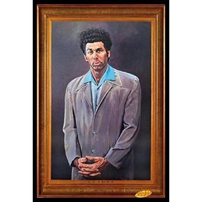 Buyartforless Work Framed Cosmo Kramer Portrait-Seinfeld TV Show 36x24 Art Print Poster Wall Decor Humor Famous Painting Pop Culture, Brown, 24 x 36 Inch