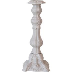 Creative Co-Op Embossed Cast Aluminum Taper Candleholder, Grey