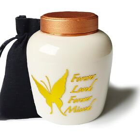 TIMSO Small Butterfly Urns for Human Ashes - Ceramic Keepsake Urns - Tiny Cremation Urns for Mom Men Infant - Little Keepsake Sharing Travel Decorative Pet Urn