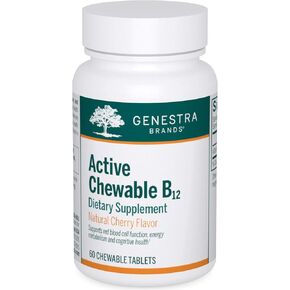 Genestra Brands Active Chewable B12 | Chewable Vitamin B12 Tablets | 60 Chewable Tablets | Natural Cherry Flavor