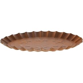 Rustic Scallop Edged Metal Candle Plate, 9"