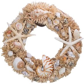 Starfish and Nautilus Seashell Wreath