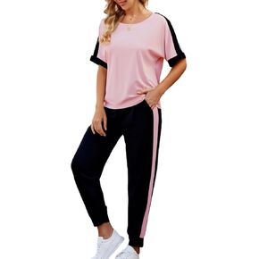 VIMPUNEC Women 2 Piece Outfits Summer Casual Lounge Sets Soft Sweatsuits Trendy Matching Sets Pink M in Kuwait