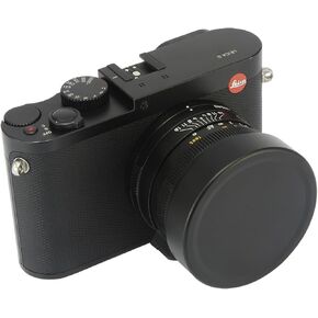 Haoge Metal Lens Hood Shade for Leica Q3 Q2 Q-P QP Q Typ 116 Typ116 Camera Silver LH-LQOS