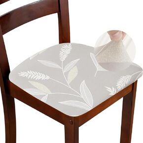 Chair Seat Covers Set of 6 Stretch Printed Chair Covers for Dining Room Square Removable Washable Chair Protector Seat Cushion Slipcovers for Kitchen Office