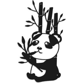 Panda Bamboo Wall Decor, Wall Decor Living Room, Metal Wall Decor, Metal Panda Wall Decor, Cute Wall Decor Art, Kawaii Wall Decor, Dorm Room Wall Decor, Wall Art Metal, Panda Decor 12 inches
