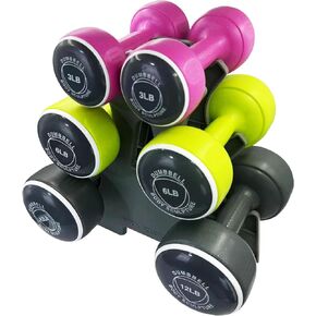 Body Sculpture BW108T Smart Dumbbell Tower | Grey/Pink/Green, 1.5KG, 3KG & 5KG Sets Included