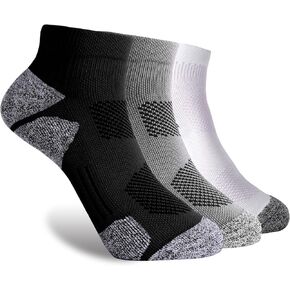 G&Y Unisex Cushioned Compression Athletic Ankle Socks-Womens and Men Running Low Cut Socks