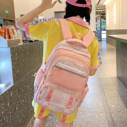 School Backpacks for Girls Kawaii Bookbag Kids School Bag for Girls 6-12 Years Old Pink in Saudi Arabia