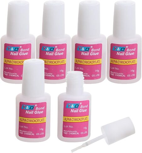 6PCS Brush on Nail Glue for Acrylic Nail Tips, Long Lasting Nail Glue Adhesive Super Bond (10g/pc) in Saudi Arabia
