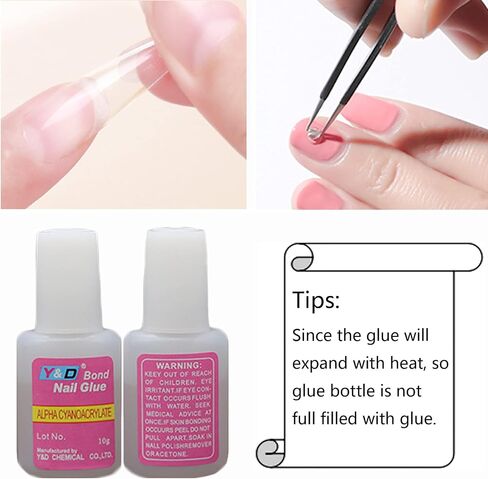 6PCS Brush on Nail Glue for Acrylic Nail Tips, Long Lasting Nail Glue Adhesive Super Bond (10g/pc) in Saudi Arabia