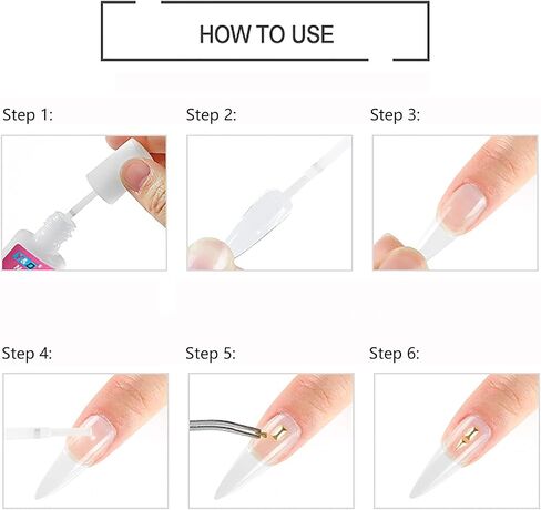 6PCS Brush on Nail Glue for Acrylic Nail Tips, Long Lasting Nail Glue Adhesive Super Bond (10g/pc) in Saudi Arabia