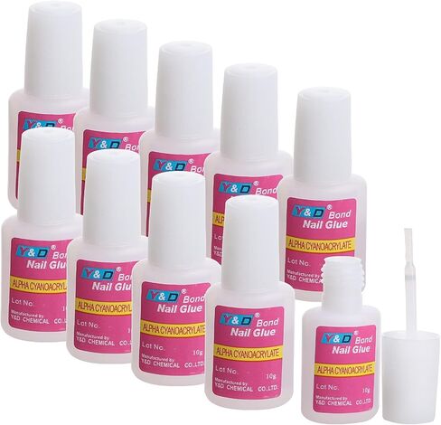 6PCS Brush on Nail Glue for Acrylic Nail Tips, Long Lasting Nail Glue Adhesive Super Bond (10g/pc) in Saudi Arabia