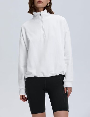 PrettyGuide Women's Lightweight Quarter Zip Oversized Sweatshirts Long Sleeve Fleece Pullover in Kuwait