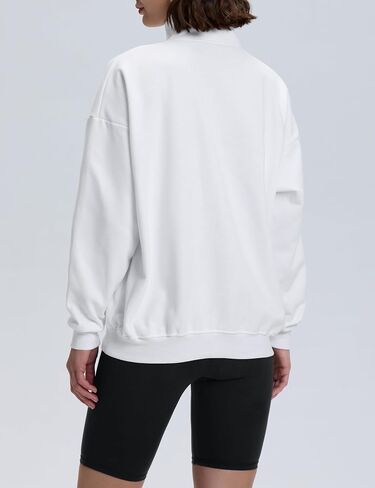 PrettyGuide Women's Lightweight Quarter Zip Oversized Sweatshirts Long Sleeve Fleece Pullover in Kuwait