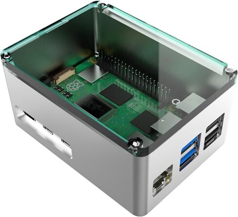 حافظة Anidees المصنوعة من الألومنيوم والمشتت الحراري عالية الجودة مع وسادة حرارية من السيليكون لـ Raspberry Pi 5 - أسود (AI-PI5-BB-PRO-H) in Kuwait