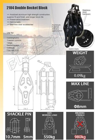Sailboat blocks Aluminum 28mm Single Fixed 2100-B in Kuwait