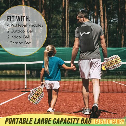 مجموعة مجاديف Pickleball من 2/4 مجموعة مجداف كرة مخلل معتمدة من الولايات المتحدة الأمريكية، مضارب كرة مخلل سطحية خفيفة الوزن من الألياف الزجاجية مع كرة وحقيبة كرة مخلل للمبتدئين المحترفين in Saudi Arabia