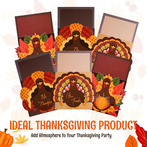 JOYIN 18PCS Thanksgiving Cutlery Holders Set, Thanksgiving Turkey Utensil Décor, Autumn Fall Harvest Party Supplies, ThankYou Cards,Table Decoration, Thanksgiving Party Favors,Thanksgiving Decorations in Saudi Arabia